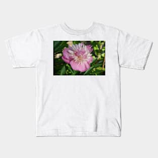 Large pink Peony flower Kids T-Shirt